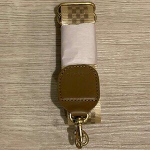 Clare V Checkered Brown and Cream Crossbody Strap